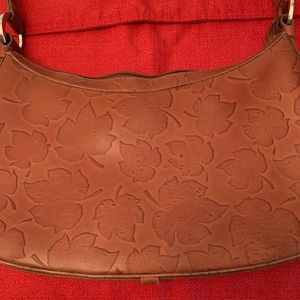 Vicky Tcherssi Womens Purse Medium Leather Stamped Shoulder Strap